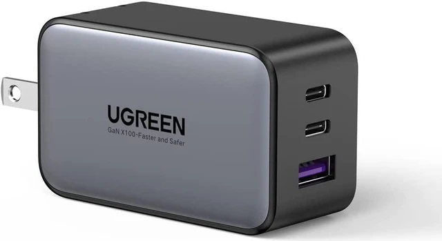 Alt view image 2 of 7 - Bundle UGREEN 65W USB C Charger Multiport 3 Port Fast Charger Adapter with USB C to USB C Cable 100W Fast Charge 6FT Compatible for MacBook Pro iPad Pro Samsung Galaxy S21 S20 Note 20 Dell XPS Pixel
