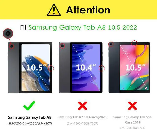 Alt view image 2 of 7 - for  Galaxy Tab A8 10.5 inch Case 2022 Premium Leather Business Folio Stand Cover with Built-in Hand Strap for  Galaxy Tab A8 10.5 2022 Model [SM-X200/X205/X207] Black