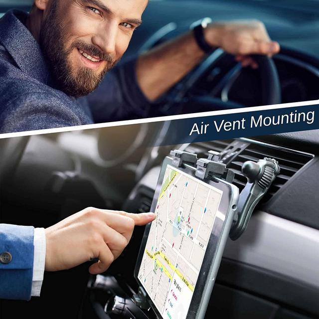 Alt view image 3 of 7 - 3-in-1 Heavy Duty Dashboard Tablet Holder for Car Windshield Suction Cup Car Mount & Air Vent Mount for Truck Car for iPad Pro iPad Mini Galaxy Tab for All iPad 6- 12.9 Tablets