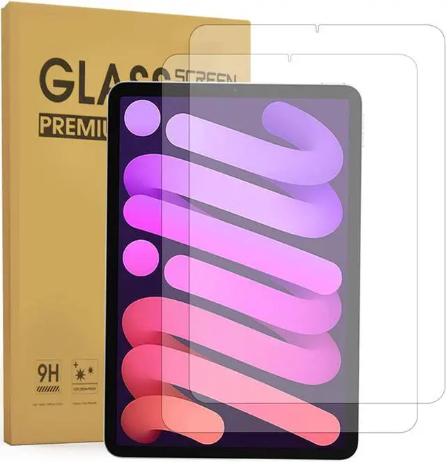 Alt view image 3 of 7 - Bundle-iPad Mini 6 Rugged Black Case and 2 Pack Tempered Glass Screen Protector
