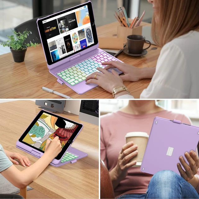 Alt view image 7 of 7 - HOTLIFE Touch Trackpad Keyboard Case for iPad 9th Generation/8th/7th Gen,