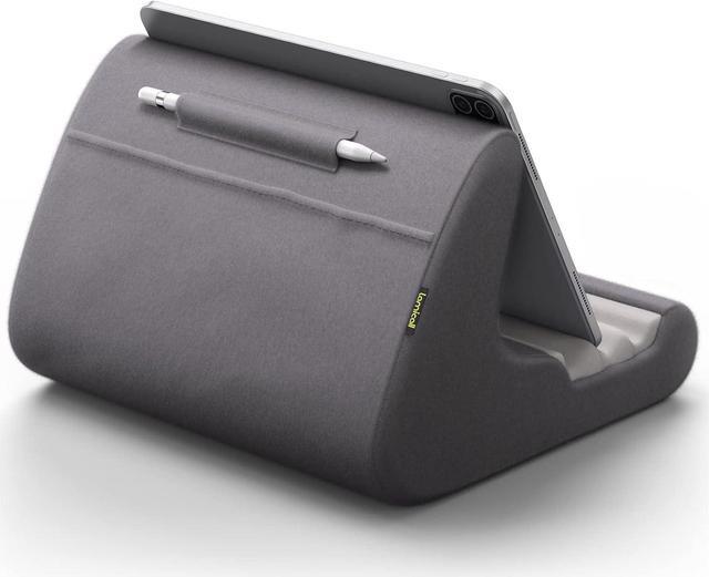 Main image of Tablet Stand Tablet Pillow Holder - Soft Pad for Bed Lap Tablet Dock with Stylus Mount & Pocket for iPad Pro 12.9 Air Mini Kindle Galaxy Tab and 4-13 Tablet Dark Grey
