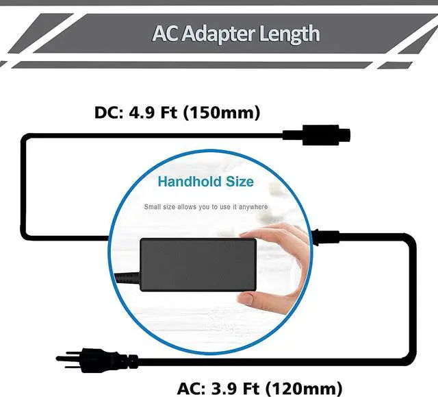 Alt view image 3 of 7 - 19V 4.74A Charger fit for HP UltraSlim Docking Station 2013 Desktop All-in-One Laptop 24-g237c 24-g018 24-g020 24-b010 22-c0063w 22-b013w 22-a014 22-a113w 20-c020 20-c210 90W AC Adapter Power Cord