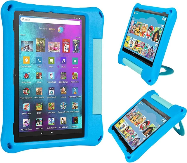 Main image of Fire HD 10 Tablet Case for Kids (2021/2023 Release 11th/13th Generation) Kindle 10 Plus Case Specially Strengthened Four-Corner Double-Layer Shock with Bracket(Blue)