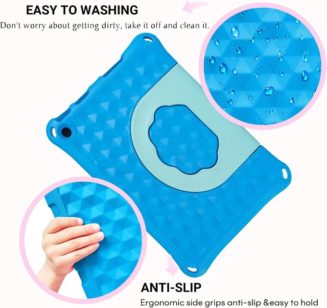 Alt view image 5 of 7 - Fire HD 10 Tablet Case for Kids (2021/2023 Release 11th/13th Generation) Kindle 10 Plus Case Specially Strengthened Four-Corner Double-Layer Shock with Bracket(Blue)