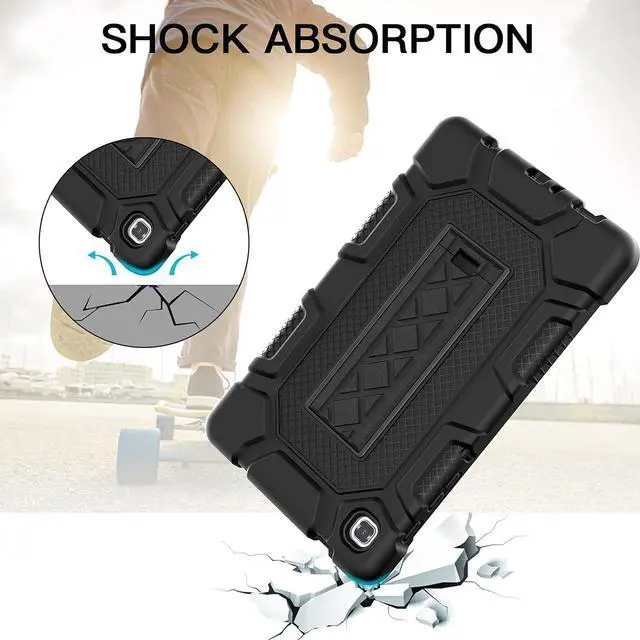Alt view image 4 of 6 - Case for  Galaxy Tab A7 Lite 8.7 Inch 2021 (SM-T220/T225) Slim Heavy Duty Shockproof Rugged High Impact Protective Case Black