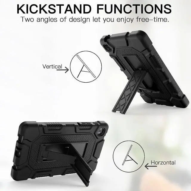 Alt view image 3 of 6 - Case for  Galaxy Tab A7 Lite 8.7 Inch 2021 (SM-T220/T225) Slim Heavy Duty Shockproof Rugged High Impact Protective Case Black