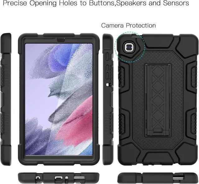 Alt view image 6 of 6 - Case for  Galaxy Tab A7 Lite 8.7 Inch 2021 (SM-T220/T225) Slim Heavy Duty Shockproof Rugged High Impact Protective Case Black