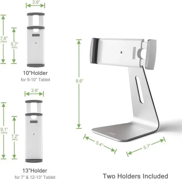 Alt view image 3 of 7 - iPad Pro Stand Tablet Stands 360° Rotatable Aluminum Alloy Desktop Mount Stand Compatible with 7-13inch iPad Pro iPadAir iPad Mini Surface and Surface Pro (Silver General)