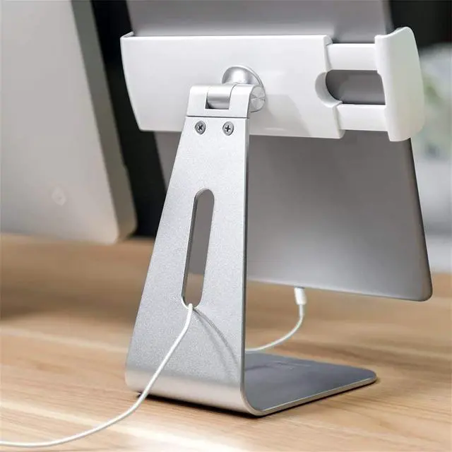 Alt view image 7 of 7 - iPad Pro Stand Tablet Stands 360° Rotatable Aluminum Alloy Desktop Mount Stand Compatible with 7-13inch iPad Pro iPadAir iPad Mini Surface and Surface Pro (Silver General)