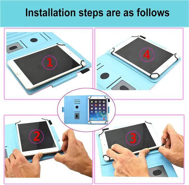 Alt view image 6 of 7 - 10 Inch Tablet Case Universal 10 10.1 Inch Android Tablet Cover Multi-Angle Viewing Stand Case for 9.5-10.5 Inch Tablet Purple Butterfly