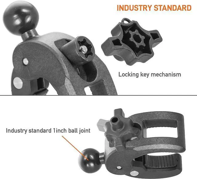 Alt view image 3 of 7 - iBOLT TabDock Bizmount Clamp Heavy Duty Post/Pole Mount for Stationary Bikes, Gym Equipment, Treadmills, Ellipticals, Carts, Wheelchairs, Hospital Patient Care Etc. for All 7-10 inch Tablets