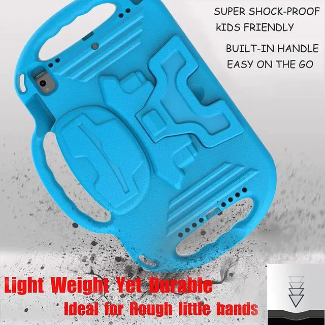 Alt view image 7 of 7 - LTROP Kids Case for iPad 9th/8th/7th Generation (10.2 inch, 2021/2020/2019), iPad 10.2" Protective Case with Shoulder Strap Handle Stand for iPad 7th/8th/9th Gen, Blue