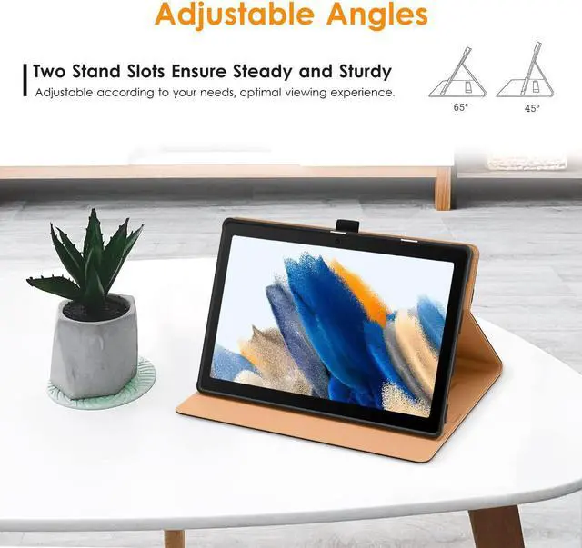 Alt view image 4 of 7 - for  Galaxy Tab A8 10.5 inch Case 2022 Premium Leather Business Folio Stand Cover with Built-in Hand Strap for  Galaxy Tab A8 10.5 2022 Model [SM-X200/X205/X207] Black