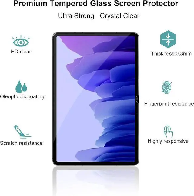 Alt view image 3 of 7 - [2-Pack Screen Protector for  Galaxy Tab A7 10.4 2020 (SM-T500/T505/T507) 9H Hardness Ultra Clear Scratch Resist Bubble Free Tempered Glass Protector for  Tab A7 10.4