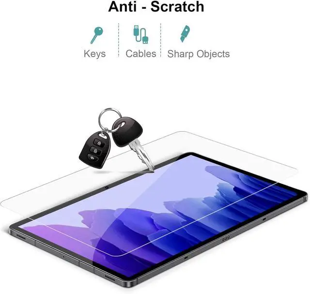 Alt view image 4 of 7 - [2-Pack Screen Protector for  Galaxy Tab A7 10.4 2020 (SM-T500/T505/T507) 9H Hardness Ultra Clear Scratch Resist Bubble Free Tempered Glass Protector for  Tab A7 10.4