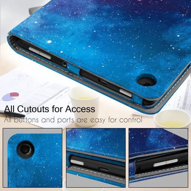 Alt view image 6 of 7 - Folio Case Cover for PREVIOUS Generation 8 Fire HD 8 Tablet [8th / 7th / 6th Generation 2018/2017 / 2016 Release ] (BlueSky)