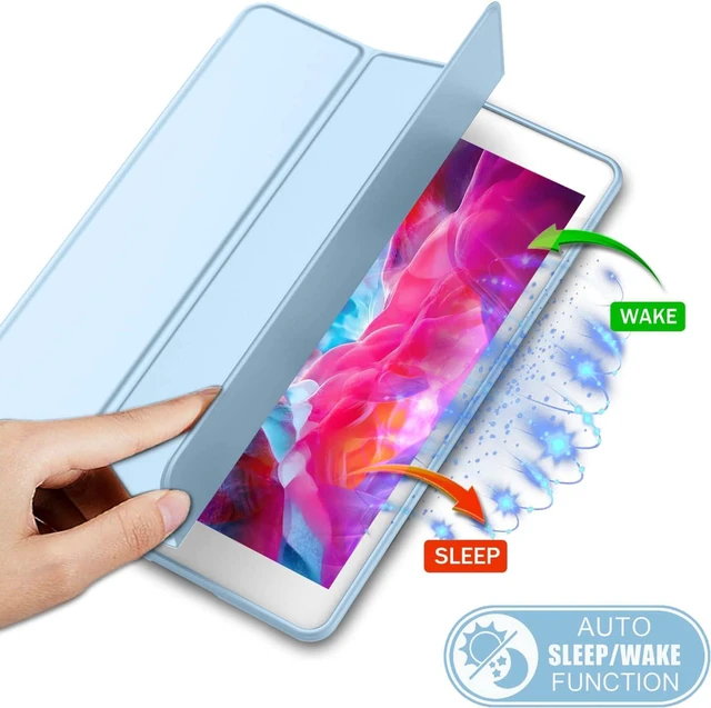 Alt view image 4 of 7 - iMieet for iPad 9.7 Inch Case iPad 6th/5th Generation Case 2018 2017(Model: A1893 A1954 A1822 A1823), Soft Silicone Cover with Pencil Holder and Auto Wake/Sleep (Sky Blue)