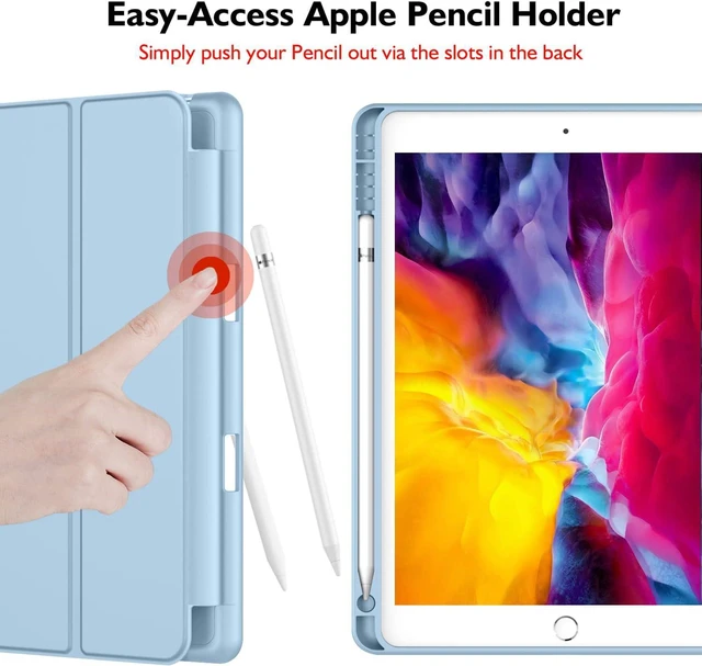 Alt view image 2 of 7 - iMieet for iPad 9.7 Inch Case iPad 6th/5th Generation Case 2018 2017(Model: A1893 A1954 A1822 A1823), Soft Silicone Cover with Pencil Holder and Auto Wake/Sleep (Sky Blue)