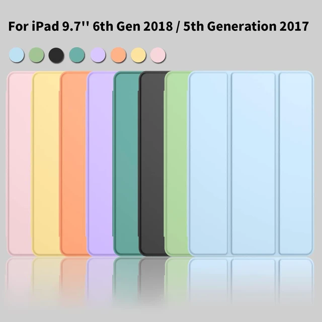 Alt view image 7 of 7 - iMieet for iPad 9.7 Inch Case iPad 6th/5th Generation Case 2018 2017(Model: A1893 A1954 A1822 A1823), Soft Silicone Cover with Pencil Holder and Auto Wake/Sleep (Sky Blue)