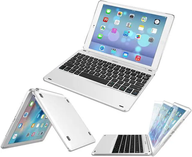 Alt view image 2 of 7 - Arteck iPad 9.7-inch (iPad 6, 2018 / iPad 5, 2017) Keyboard, Ultra-Thin Bluetooth Keyboard with Folio Full Protection Case for Apple iPad 9.7 iPad 6, 5 and iPad Air 1 with 130 Degree Swivel Rotating