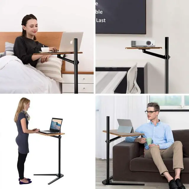 Alt view image 2 of 6 - Floor Stand for Laptop Aluminum Height Adjustable Table for Bed Sofa,Compatible with MacBook,Laptop Notebook,Tablets,iPad, Projector Camera