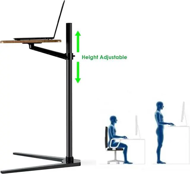Alt view image 3 of 6 - Floor Stand for Laptop Aluminum Height Adjustable Table for Bed Sofa,Compatible with MacBook,Laptop Notebook,Tablets,iPad, Projector Camera