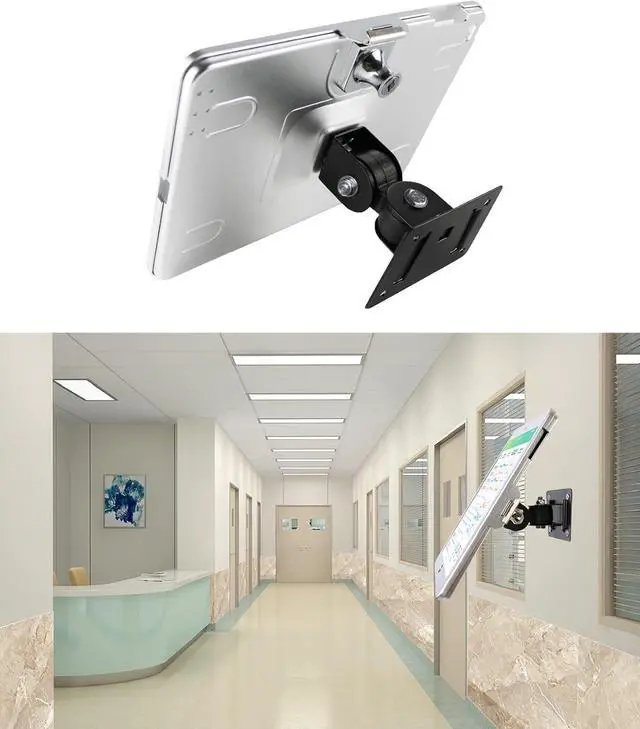 Alt view image 4 of 7 - on Wall Mount Bracket for iPad 9.7"(6th,5th,Gen.), 9.7" Air1&2,9.7" Pro,Excluding 9.7"(1th,2th,3th,4th,Gen.),with Lock, Multi Angle,(Silver)