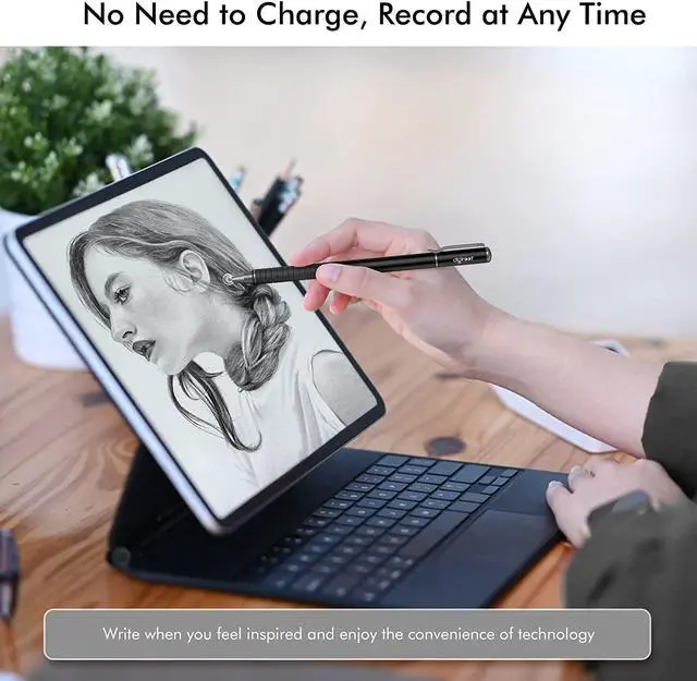 Alt view image 7 of 7 - Digiroot Universal Stylus [2-in-1] Disc Stylus Pens for All Touch Screens Cell Phones iPad Tablets Laptops with 6 Replacement Tips(4 Discs 2 Fiber Tips Included) - (Black)