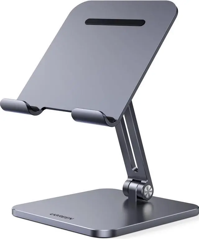 Main image of Tablet Stand Compatible for iPad Desk Stand Holder Adjustable Aluminum Thicker Base Compatible with 2024 iPad Pro 13 12.9 11 Inch iPad Air 13 11 Mini for Home Office Desk Accessories Grey