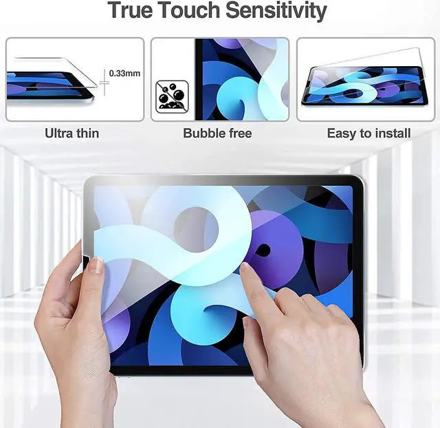 Alt view image 7 of 7 - Bundle-Rugged Shockproof Case and 2 Pack Tempered Glass Screen Protector for iPad Air 4th Generation 10.9 and iPad Pro 11 inch, Black