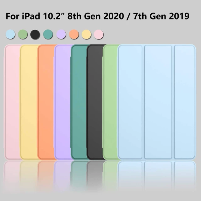 Alt view image 7 of 7 - iMieet iPad 9th Generation Case 2021/iPad 8th Generation Case 2020 10.2 Inch with Pencil Holder, iPad 7th Gen 2019 Case with Soft Baby Skin Silicone Back, Auto Wake/Sleep Cover (Sky Blue)