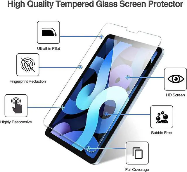 Alt view image 5 of 7 - iPad Air 4th Generation 10.9 Case 2020, iPad Pro 11 inch Case 2021/2020/2018 with Glass Screen Protector Screen Pencil Holder Stand Hand Strap Shoulder Belt, Red