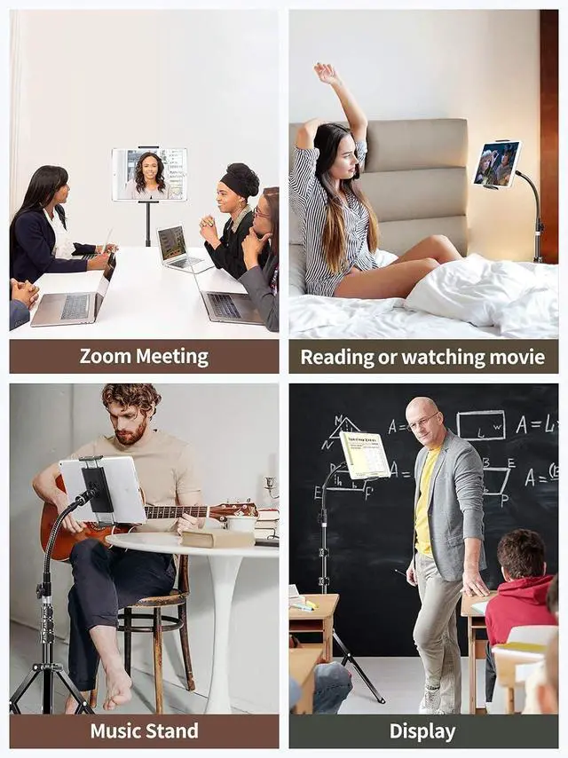 Alt view image 7 of 7 - Metal iPad Tripod Stand & Adjustable 72 Gooseneck Tablet Floor Stand Holder, Heavy Duty Aluminum iPad Floor Stand for iPad Pro 12.9 11, Mini, Air, iPhone and 4.7-12.9" Tablets Cell Phones