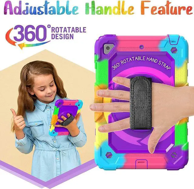 Alt view image 6 of 7 - iPad Mini 5 / Mini 4 Case 7.9 Inch for Kids, Durable Sturdy Heavy Duty Shockproof Protection Folio Stand Case with Smart Cover Auto Sleep/Wake for iPad Mini 5th / 4th Generation, Rose