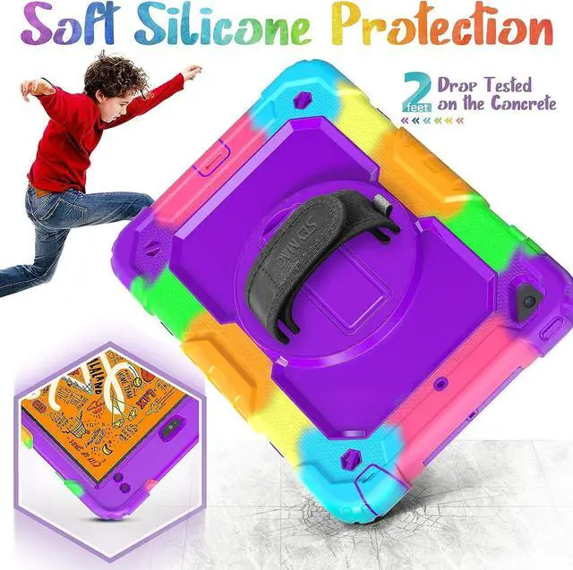 Alt view image 4 of 7 - iPad Mini 5 / Mini 4 Case 7.9 Inch for Kids, Durable Sturdy Heavy Duty Shockproof Protection Folio Stand Case with Smart Cover Auto Sleep/Wake for iPad Mini 5th / 4th Generation, Rose