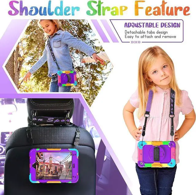 Alt view image 3 of 7 - iPad Mini 5 / Mini 4 Case 7.9 Inch for Kids, Durable Sturdy Heavy Duty Shockproof Protection Folio Stand Case with Smart Cover Auto Sleep/Wake for iPad Mini 5th / 4th Generation, Rose