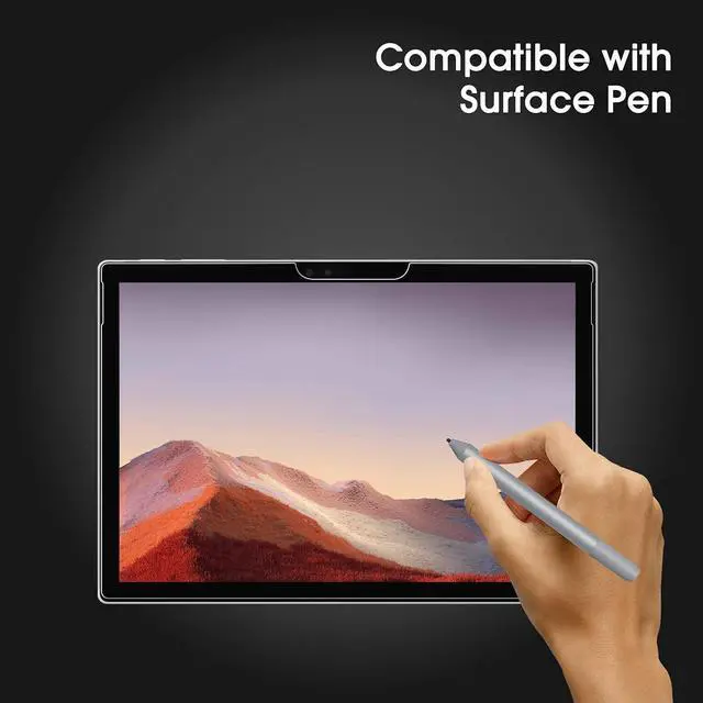 Alt view image 6 of 7 - (2 Pack) Tempered Glass Screen Protector for Surface Pro 7 Plus/Surface Pro 7/Surface Pro 6/ Surface Pro 5/Surface Pro 4, Glass Screen Film with 9H Hardness/Case Friendly/for S Pen