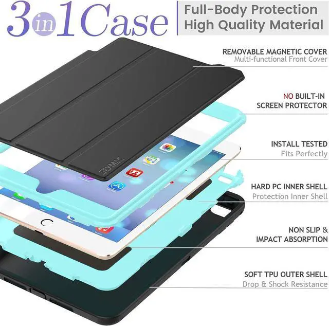 Alt view image 3 of 7 - Case for iPad Mini 4 and iPad Mini 5, Full Body Protection Shockproof Sturdy iPad Mini 4/5 Case