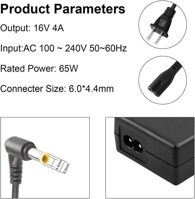 Alt view image 4 of 6 - AC Doctor INC 16V 4A AC Adapter Power Charger Cord for Fujitsu Sony Panasonic ScanSnap Canon PIXMA IP100 Printer 6.0 * 4.4mm