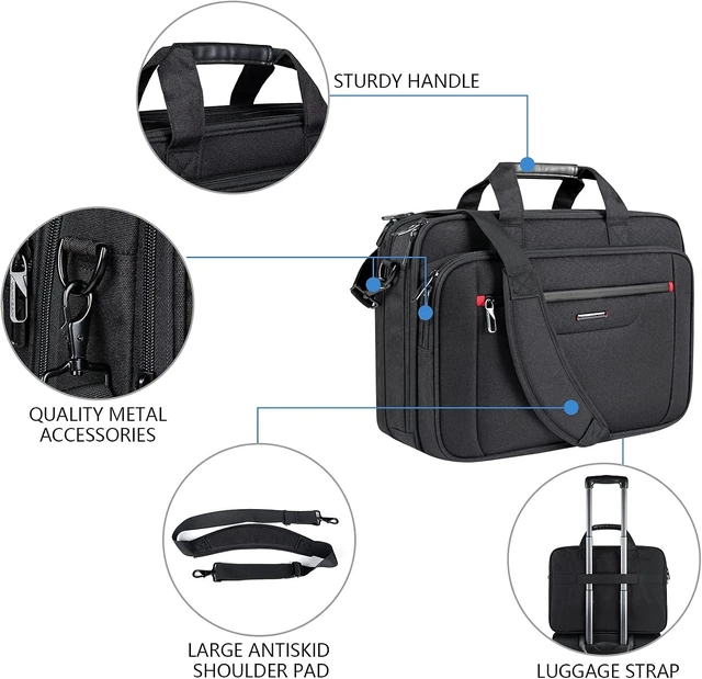 Alt view image 7 of 7 - 17.3 Expandable Laptop Briefcase for Travel & Business