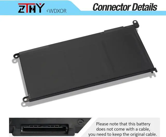 Alt view image 4 of 7 - WDX0R 3CRH3 Battery Replacement for Dell Latitude 3480 3580 3189 3379 Inspiron 15 7579 7573 7560 7569 7570 5565 5567 5568 5570 5578 5579 7586 13 7368 7378 5368 5378 5379 17 5765 5767 5775 P58F P75F