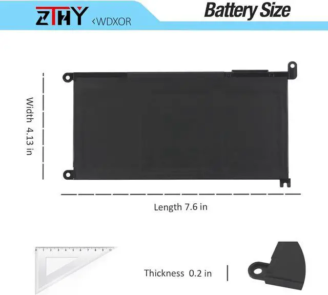 Alt view image 6 of 7 - WDX0R 3CRH3 Battery Replacement for Dell Latitude 3480 3580 3189 3379 Inspiron 15 7579 7573 7560 7569 7570 5565 5567 5568 5570 5578 5579 7586 13 7368 7378 5368 5378 5379 17 5765 5767 5775 P58F P75F
