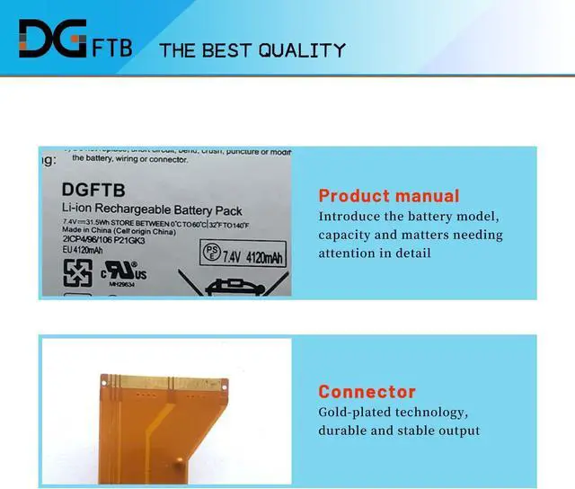 Alt view image 2 of 7 - DGTEC P21GK3 Laptop Battery Replacement for Samsung SDI Microsoft Surface RT 1ST 1516