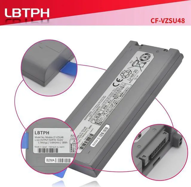 Alt view image 3 of 7 - LBTECH CF-VZSU48 Laptop Battery Replacement for Panasonic Toughbook CF-19 CF19 CF-VZSU48U VZSU28 VZSU50 VZSU48CJS VZSU48R VZSU87R 10.65V 5700mAh