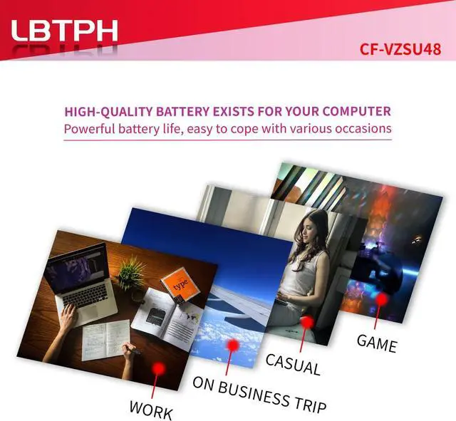 Alt view image 7 of 7 - LBTECH CF-VZSU48 Laptop Battery Replacement for Panasonic Toughbook CF-19 CF19 CF-VZSU48U VZSU28 VZSU50 VZSU48CJS VZSU48R VZSU87R 10.65V 5700mAh