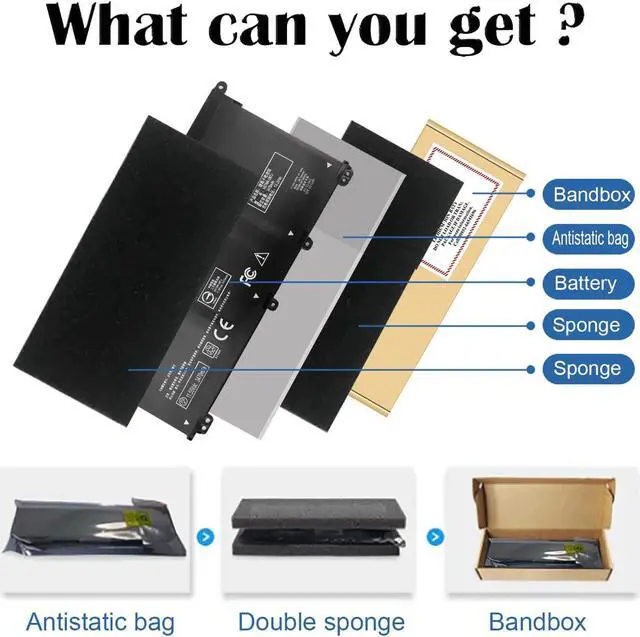 Alt view image 6 of 7 - HT03XL L11119-855 Laptop Battery Fit for HP Pavilion 14-CE 14-CF 14-DF 15-CS 15-DA 15-DB 15-DW 17-by 17-CA Series 15-CS0053CL 15-DW0033NR 15-DA0014DX L11421-542 L11421-2C2 HSTNN-UB7J DB8R HT03041XL