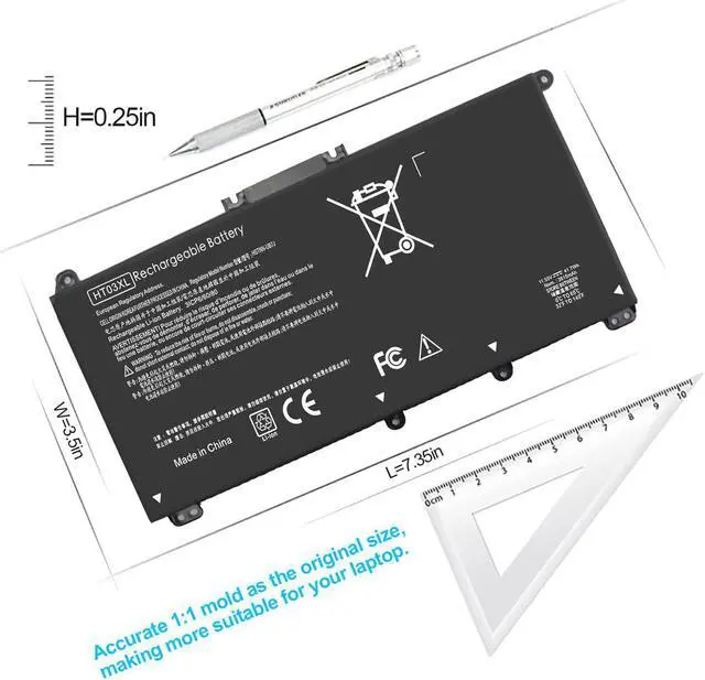 Alt view image 3 of 7 - HT03XL L11119-855 Laptop Battery Fit for HP Pavilion 14-CE 14-CF 14-DF 15-CS 15-DA 15-DB 15-DW 17-by 17-CA Series 15-CS0053CL 15-DW0033NR 15-DA0014DX L11421-542 L11421-2C2 HSTNN-UB7J DB8R HT03041XL
