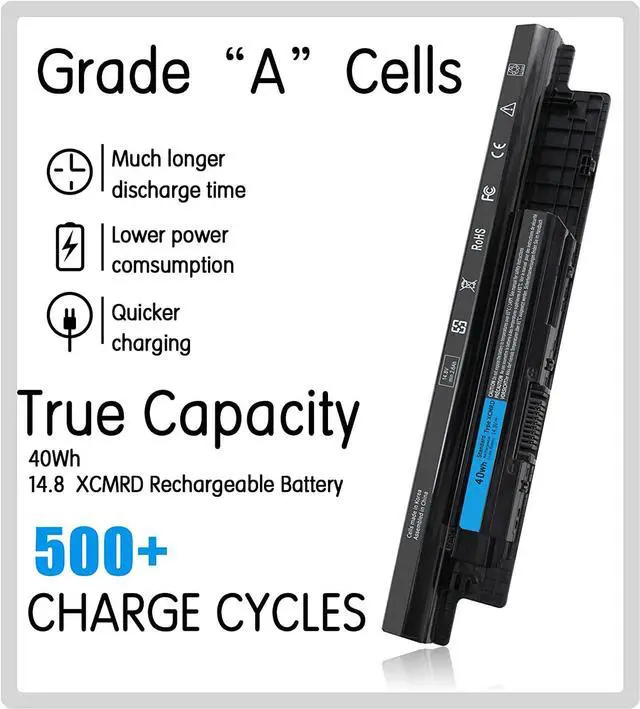 Alt view image 2 of 7 - 40WH XCMRD 14.8V Battery for Dell Inspiron 15 3000 15 3521 3537 3531 3542 3543 3541 3878 15R 5521 5537 Latitude 3440 3540 P28F P40F P26E T1G4M 49VTP 17 3721 3737 17R 5737 5721 14 3421 3442 Bateria