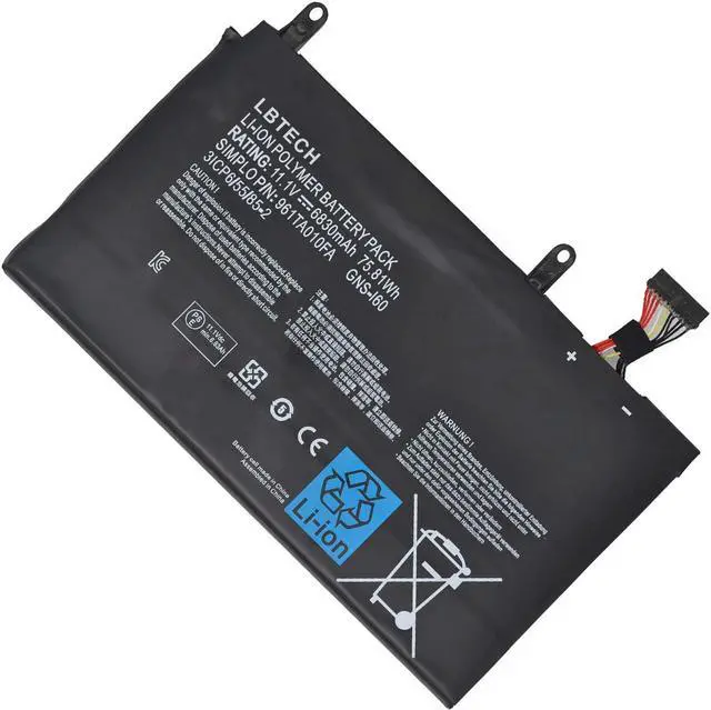 Alt view image 2 of 3 - GNS-I60 Compatible Laptop Battery Replacement for GIGABYTE P35G P35K P35N P35W P35X P37K P37W P37X P57W P57X Series GNS-160 961TA010FA 31CP6/55/85-2 GNS-16O GNS-I6O 11.1V 75.81Wh